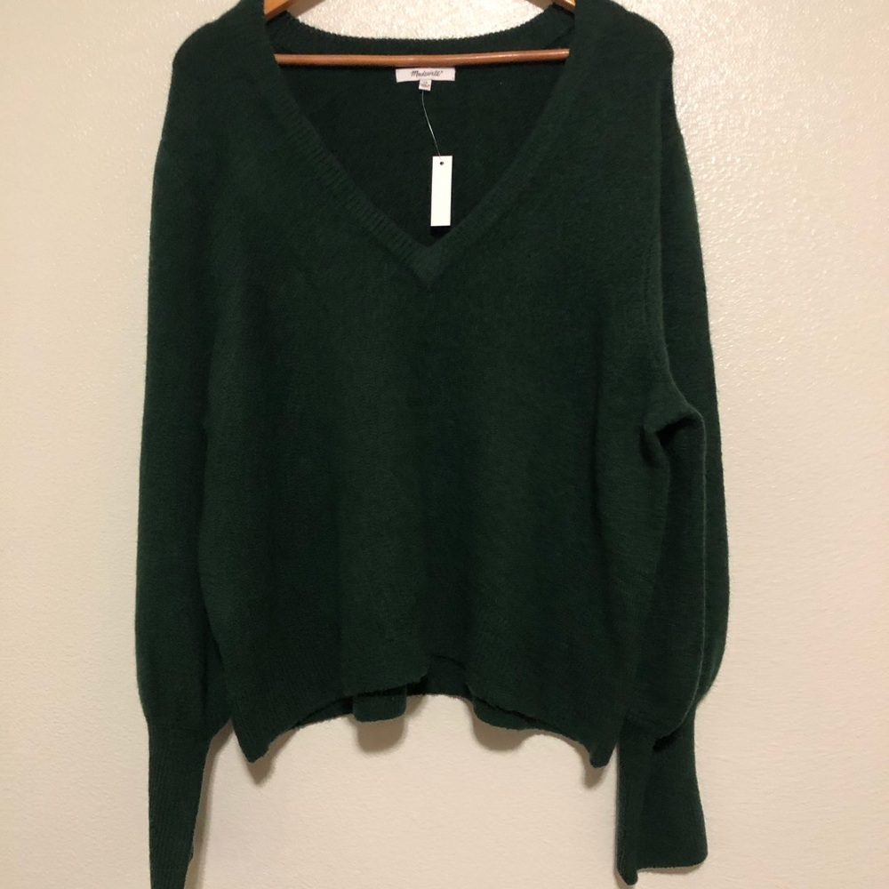 MADEWELL Dash Wood V-Neck Sweater In Coziest Yarn